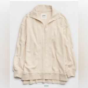 Aerie Women’s Starry Skies Open Neck Sweatshirt Color Heather Frost - M